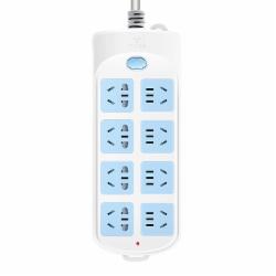 公牛 GN-604 单控八联插座 8位3米 白蓝