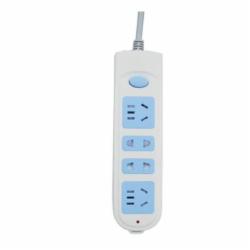 公牛 GN-607 单控四联插座 4位1.8米 白蓝
