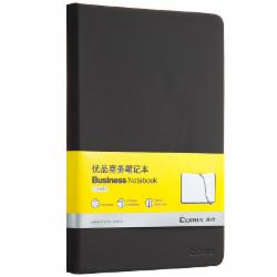 齐心 C5902 A5 122张 皮面笔记本 黑