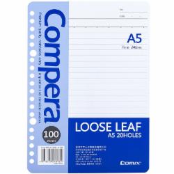 齐心 CLA51007 Compera20孔活张替芯 A5 100张 蓝