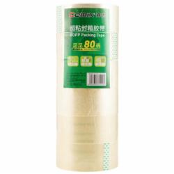 齐心 JF4508-6 封箱胶带 45mm*80y 透明 6卷/筒(单位:筒)