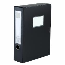 齐心 HC-75 A4 3寸 75MM办公必备PP档案盒 黑(单位:个)