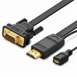 绿联 40267 1.5米扁线HDMI转VGA线 高清视频转换器转接头 通用小米盒子笔记本电脑连接显示器投影仪