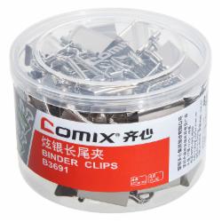 齐心 B3691 银色长尾票夹 4号 48只/筒(单位:筒)
