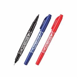 齐心 MK804 记号笔 0.5mm/1.5mm 小双头 红 单支