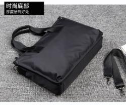 木林骑士 手提包横款公文包大容量 大号-黑色-防泼水牛津布