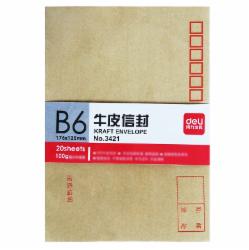 得力 (deli)20张3号牛皮纸信封 邮局标准信封176*125mm 3421-20