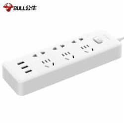 公牛 GNV-UUB126总控6位+3USB插排白色3米