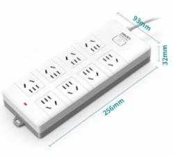 得力 8位总控5米插座 18263