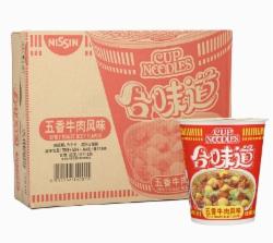 日清 合味道 速食面 84g/桶 12杯/箱 五香牛肉风味