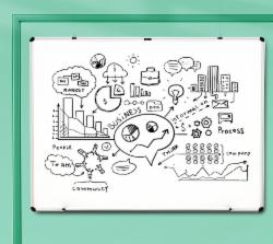 得力 悬挂白板 90*60cm 92608